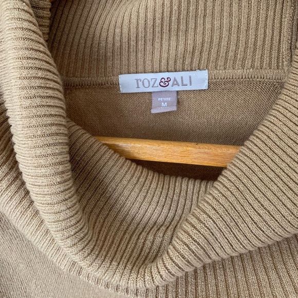 ROZ & ALI || Caramel Turtle Neck Sweater - Picture 4 of 4